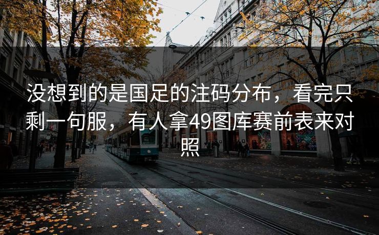没想到的是国足的注码分布,看完只剩一句服,有人拿49图库赛前表来对照 没想到的是国足的注码分布,看完只剩一句服,有人拿49图库赛前表来对照